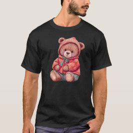 T-shirt Illustration d'ours mignon dans un style nature