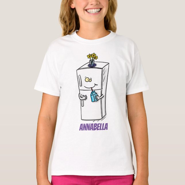 T-shirt Illustration drôle de réfrigérateur (Devant)