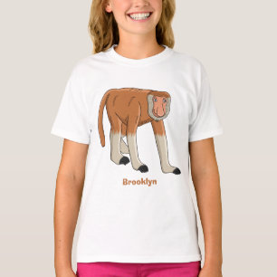 T-shirt Illustration drôle de singe proboscis