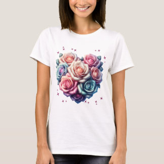 T-shirt Illustration du bouquet en forme de coeur