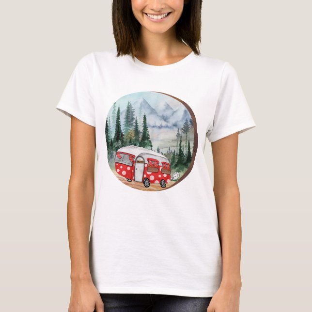 T-shirt Illustration du camping Mountain Adventure (Devant)