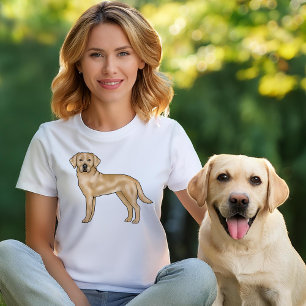 T-shirt Illustration du chien mignon de Yellow Labrador Re