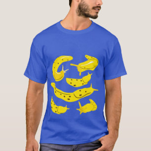T-shirt Illustration du collage des limaces de banane jaun