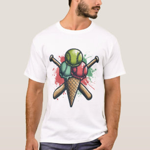 T-shirt Illustration du Cool de baseball Sweet Cone Bats