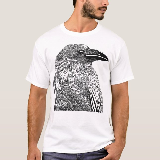 T-shirt Illustration du corbeau (Devant)
