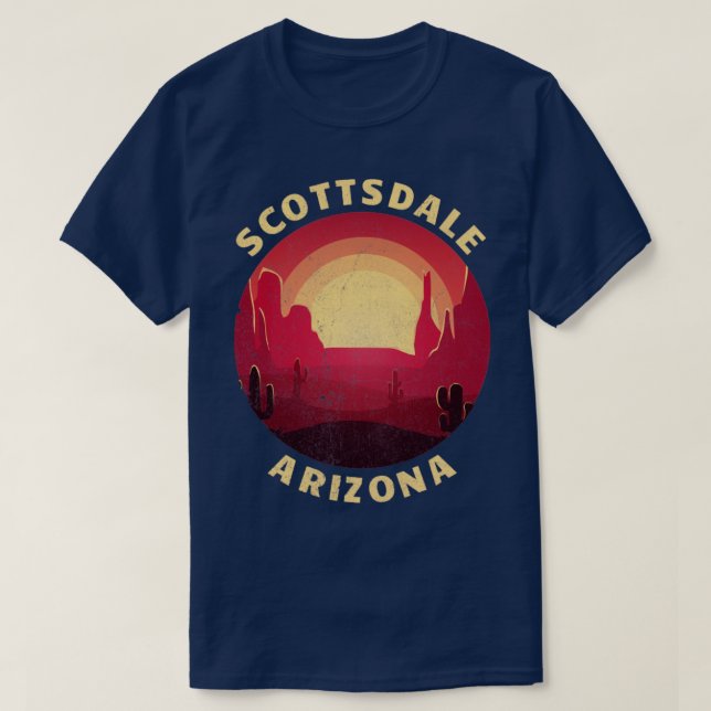 T-shirt Illustration du désert de Scottsdale Arizona Vinta (Design devant)