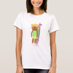 T-shirt Illustration du dessin animé de Surfer Sock Monkey