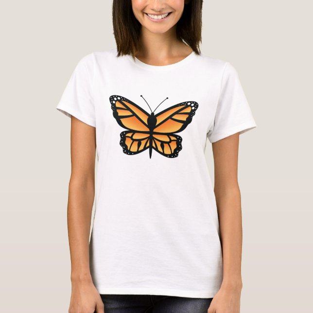 T-shirt Illustration du dessin de papillon orange monarque (Devant)