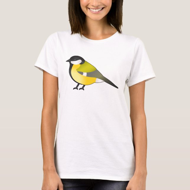 T-shirt Illustration du dessin d'oiseau majeur de Cute Par (Devant)
