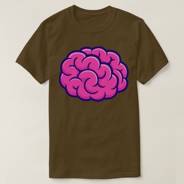 T-shirt Illustration du dessin du cerveau (Design devant)