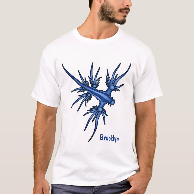 T-shirt Illustration du dragon bleu des limaces de mer (Devant)