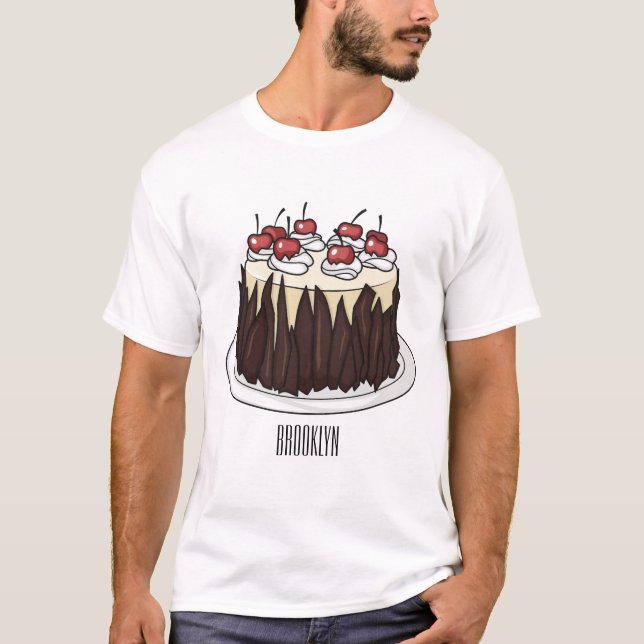 T-shirt Illustration du gâteau de la Forêt-Noire (Devant)