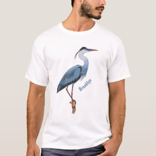 T-shirt Illustration du grand héron bleu