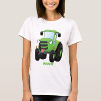 Illustration du joli joyeux tracteur agricole vert
