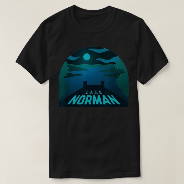 T-shirt Illustration du lac Norman en Caroline du Nord (Design devant)