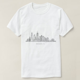 T-shirt Illustration du paysage urbain de Chicago IL
