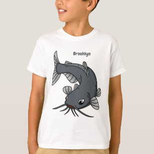 T-shirt Illustration du poisson-chat mignon