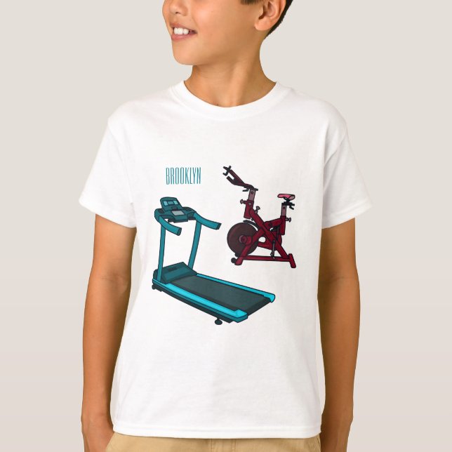 T-shirt Illustration du tapis roulant et de la bande dessi (Devant)