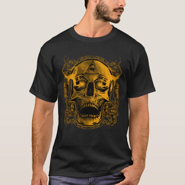 T-shirt Illustration du tatouage crânien (Devant)