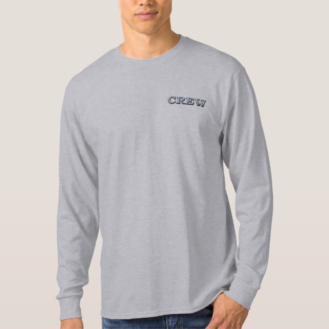 T-shirt Illustration du texte de l'équipage de voile Mens  (Devant)