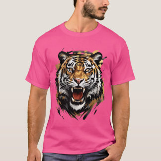 T-shirt Illustration du vectoriel du tigre en rugissement