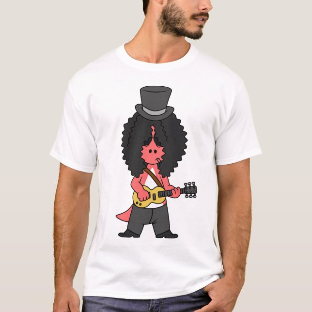 T-shirt Illustration D'Un Allosaurus Habillé En Étoile Roc (Devant)