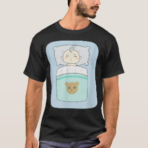 T-shirt illustration d'un bébé endormi et d'un ours
