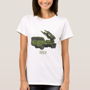 T-shirt Illustration d'un camion de missiles militaires