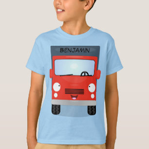 T-shirt Illustration d'un camion kawaii rouge mou