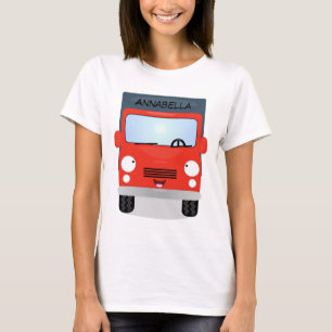 T-shirt Illustration d'un camion kawaii rouge mou