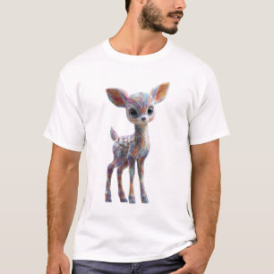 T-shirt Illustration d'un cerf psychédélique arc-en-ciel p
