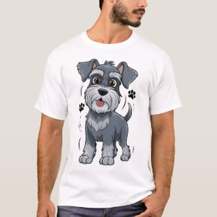 T-shirt Illustration d'un chiot Schnauzer adorable avec de