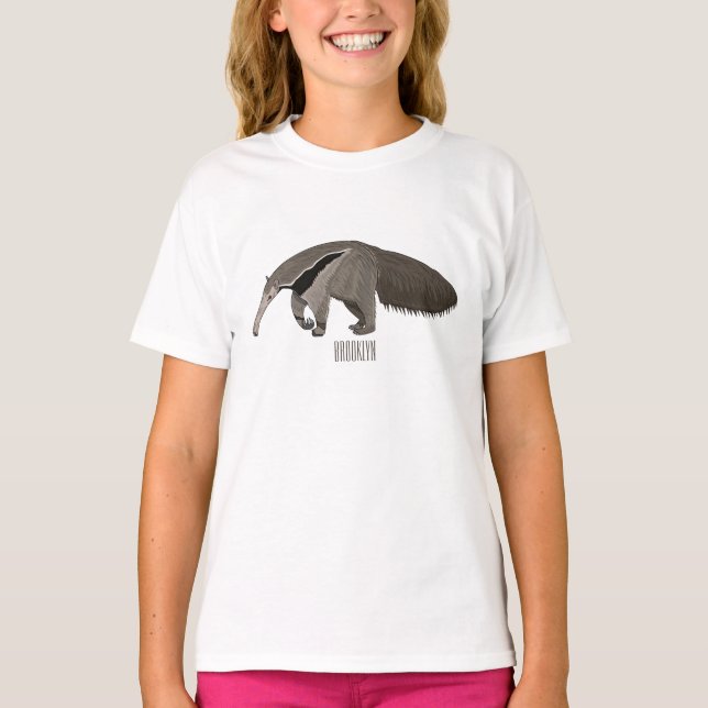 T-shirt Illustration d'un dessin animé d'Anteater (Devant)