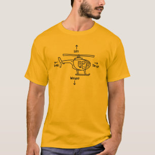 T-shirt Illustration d'un hélicoptère pilote d'avion père