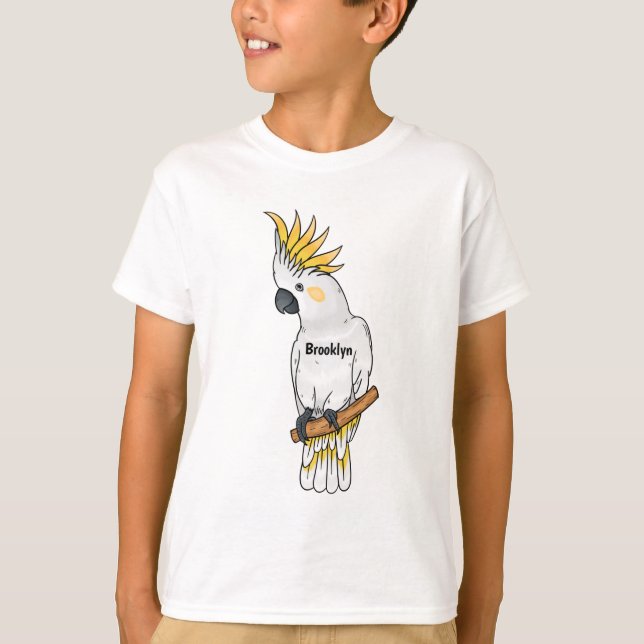 T-shirt Illustration d'un oiseau de cokatoscope à crête de (Devant)