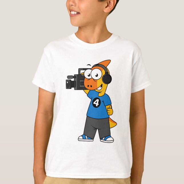 T-shirt Illustration D'Un Opérateur De Caméra Parasaurolop (Devant)