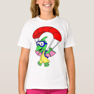 T-shirt Illustration D'Un Parachutage De Ptérodactyle.
