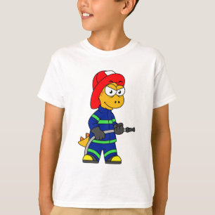 T-shirt Illustration D'Un Pompier Tyrannosaurus Rex.