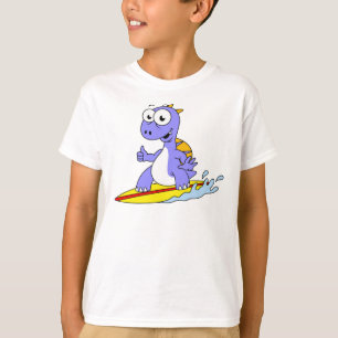 T-shirt Illustration D'Un Spinosaure De Surf.