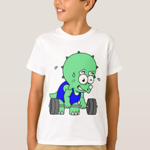 T-shirt Illustration D'Un Tricératops Poids De Levage.