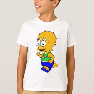 T-shirt Illustration D'Un Tricératops Runner.