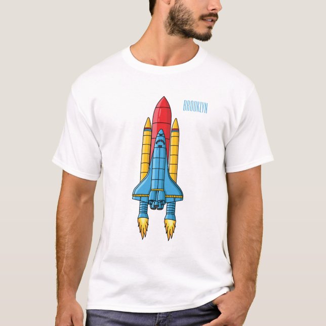 T-shirt Illustration d'un vaisseau de fusées (Devant)