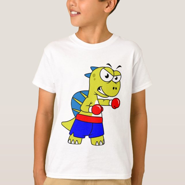 T-shirt Illustration D'Une Boxe De Spinosaurus. (Devant)