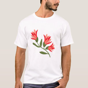 T-shirt Illustration d'une floraison rouge vibre : Un magn