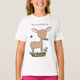 T-shirt Illustration d'une jolie dessin de cerf de bébé he