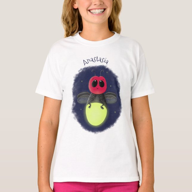 T-shirt Illustration d'une luciole à éclair mignon (Devant)