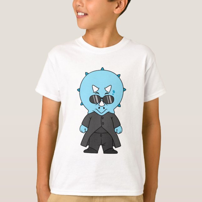 T-shirt Illustration D'Une Matrice Tricératops. (Devant)