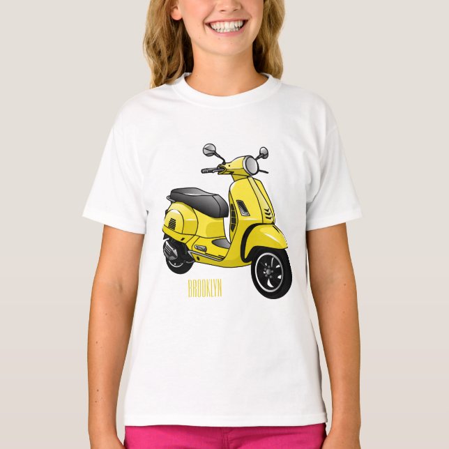 T-shirt Illustration d'une moto cyclable (Devant)