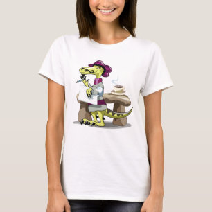 T-shirt Illustration D'Une Pensée De Poète Raptor Caricatu