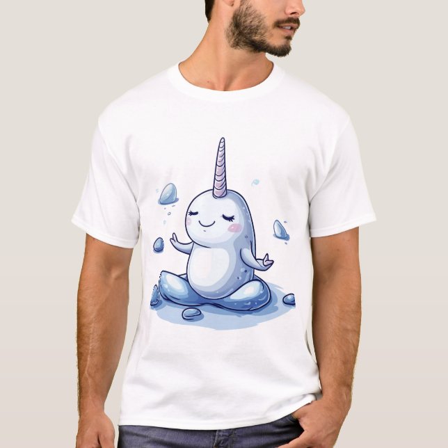 T-shirt Illustration étroite de la mignonne méditation dan (Devant)